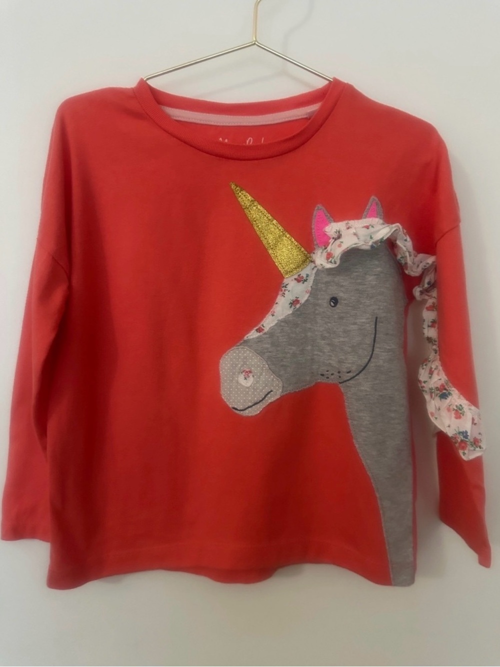 Mini Boden Unicorn Appliqué Long Sleeve Top Girls 4-5Y 110cm